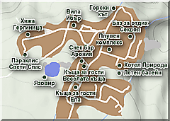 Вилна зона Долна баня - карта на обектите