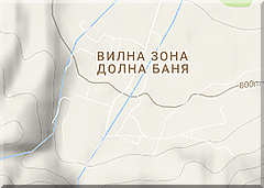 Вилна зона Долна баня - релефна карта