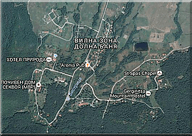 Вилна зона Долна баня - сателитна карта